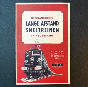 Brochure NS ‘De belangrijkste lange afstand sneltreinen 1956 beschikbaar voor biedingen