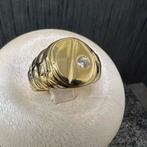 14k gouden ring zegelring massief model, 20 of groter, Heer, Ophalen of Verzenden, Zo goed als nieuw