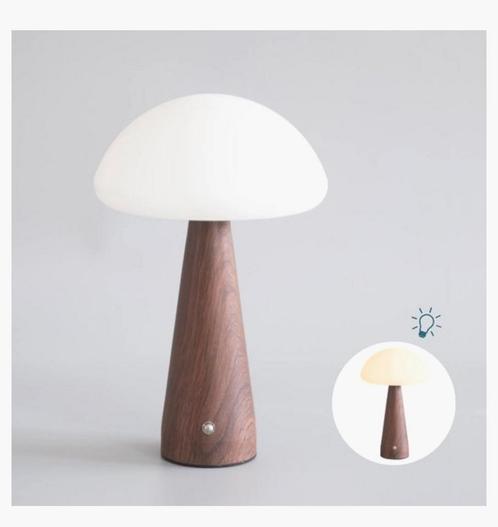 Nieuwe sfeervolle 30 cm usb mushroom paddestoel lamp walnoot, Huis en Inrichting, Lampen | Tafellampen, Nieuw, Minder dan 50 cm