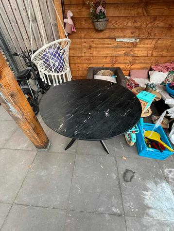 Zwarte marmeren eetkamer tafel 120cm 1 jaar gebruikt 