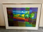 Reproductie - Ton Schulten - Zomer landschap blauw - groot, Antiek en Kunst, Kunst | Schilderijen | Klassiek, Ophalen of Verzenden