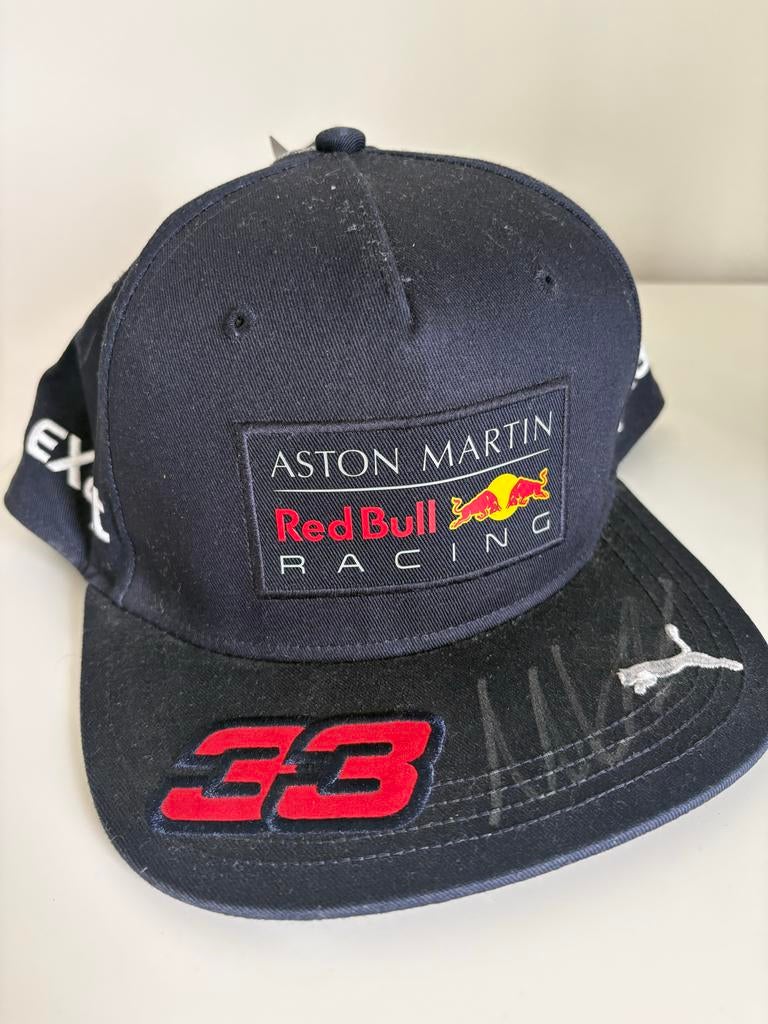Max Verstappen Gesigneerde Red Bull Racing Cap - Nieuw, Ophalen of Verzenden, Nieuw, One size fits all, Pet