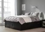 BRIMNES IKEA bed 140x200, Ophalen, Bruin, Tweepersoons, 140 cm