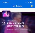 P!NK - Summer Carnival Zweden (Stockholm) 2 stuks voor € 100, Juli, Twee personen