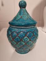 Minakari handgeschilderde geëmailleerde pot met deksel, Ophalen of Verzenden