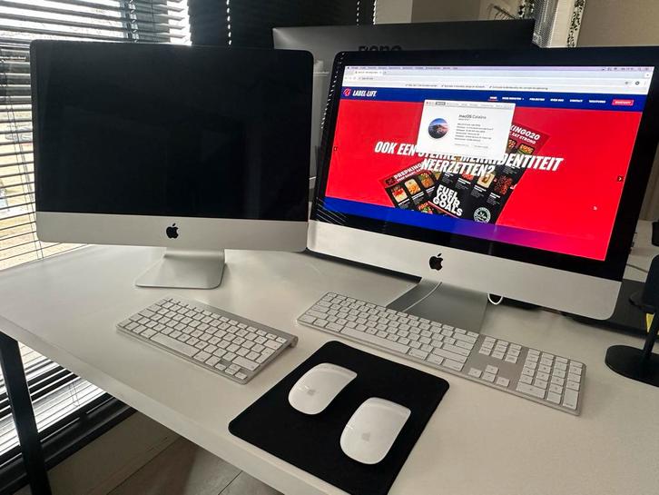 2x iMac 21.5-inch (Late 2013) + 2x Apple Magic Mouse, Computers en Software, Apple Desktops, Gebruikt, iMac, HDD, 3 tot 4 Ghz