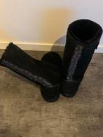 Vintage Warmbat bontlaarzen met gekleurd detail, Ophalen of Verzenden, Zo goed als nieuw, Zwart, Hoge laarzen