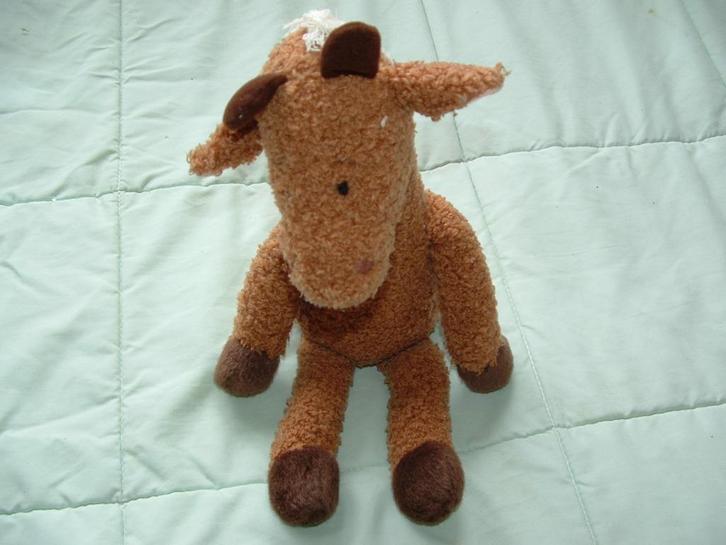 BIBIB GIRAFFE GROVE BADSTOF LICHTBRUIN MET BRUINE VELOUR, Kinderen en Baby's, Speelgoed | Knuffels en Pluche, Nieuw, Overige typen