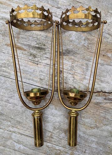 2 messing processie lantaarns scharnierend/ draaiend beschikbaar voor biedingen