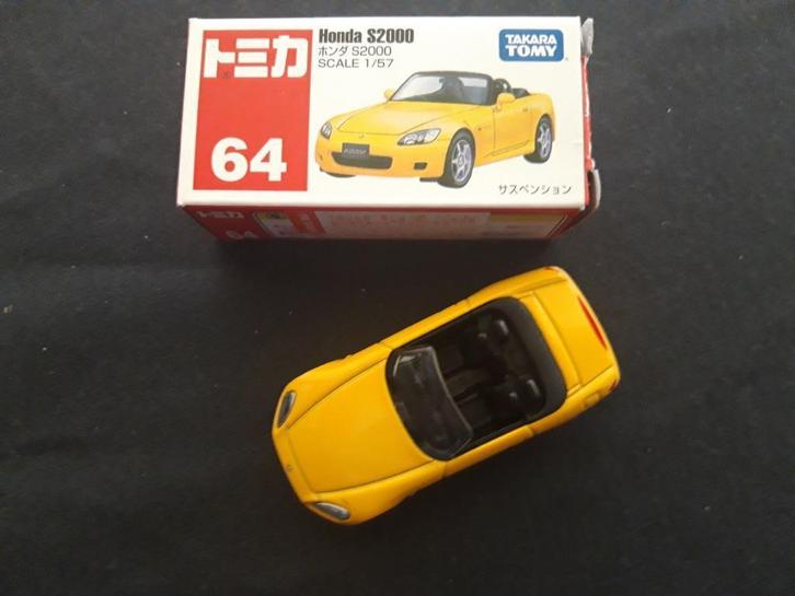 Honda S2000 geel Tomy 64 - Nieuw in doos, Hobby en Vrije tijd, Modelauto's | Overige schalen, Nieuw, Auto, Ophalen of Verzenden