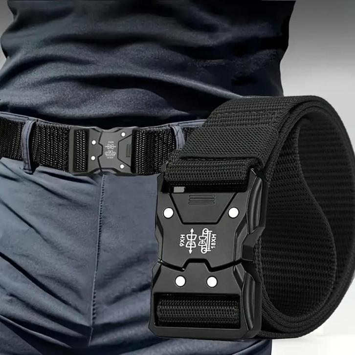 Tactical Broekriem "9XH" m/snelsluiting (one click system), Kleding | Heren, Riemen en Ceinturen, Nieuw, Zwart, Verzenden