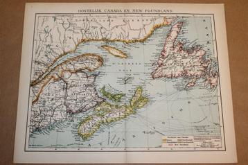 Antieke kaart - Oostelijk Canada en Newfoundland - 1900 beschikbaar voor biedingen