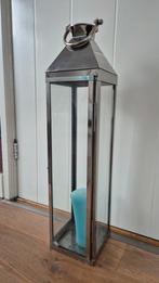 Stijlvolle metalen lantaarn, Huis en Inrichting, Woonaccessoires | Kandelaars en Kaarsen, 25 tot 50 cm, Grijs, Ophalen of Verzenden