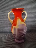 Art Deco Vaasje - Rood, Geel, Paars - 15cm, Huis en Inrichting, Woonaccessoires | Vazen, Gebruikt, Overige kleuren, Aardewerk of Porselein