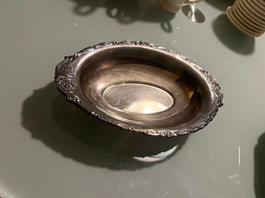 Verzilverde Bonbonschaal Biedermeier Stijl, Ophalen of Verzenden