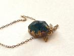 Ketting antiek echte scarabee 18 kt goud, Ophalen of Verzenden, Goud, Hanger, Met edelsteen