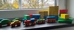 Houten speelblokken 19 verschillende maten treintje /auto's, Kinderen en Baby's, Ophalen, Zo goed als nieuw, Overige typen