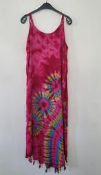 Hippie, Tie dye, flower, Goa, Festival jurk mt L, Verzenden, Zo goed als nieuw, Onder de knie