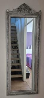 Wandspiegel met zilverkleurige omlijsting, Ophalen, Gebruikt, 100 tot 150 cm, Rechthoekig