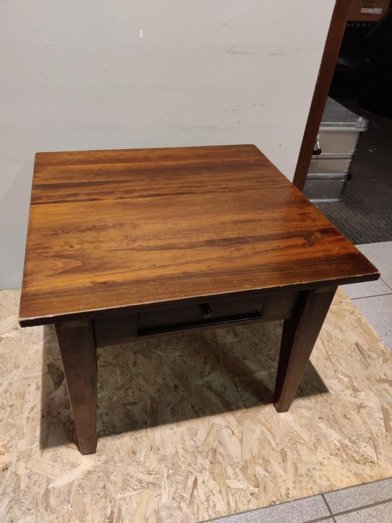 Koloniale bijzettafel met 1 lade, Huis en Inrichting, Tafels | Bijzettafels, Ophalen of Verzenden