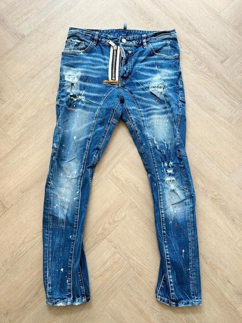 Dsquared2 Jeans Rits Patch Blauw | Maat 50, Kleding | Heren, Spijkerbroeken en Jeans, Zo goed als nieuw, W33 - W34 (confectie 48/50)