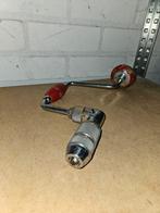 Vintage Handboor met Rode Handgreep, Doe-het-zelf en Verbouw, Ophalen of Verzenden, Gebruikt