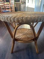 Rotnde Rotan Bijzettafel, Huis en Inrichting, Tafels | Bijzettafels, Gebruikt, Rond, 60 cm of meer, Hout
