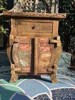Kastje Indonesie 1 la scrapwood boothout roze blauw bruin, Huis en Inrichting, Verburgt Vintage, 1 of 2 laden, Ibiza Bali Boho Indonesie old wood
