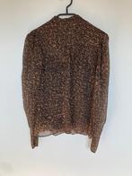 Ted Baker kraagloze blouse bruin zwart dierenprint maat 1/XS, Kleding | Dames, Bruin, Ophalen of Verzenden, Zo goed als nieuw