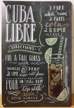 Cuba Libre rum cola cocktail reclamebord van metaal wandbord, Nieuw, Ophalen of Verzenden