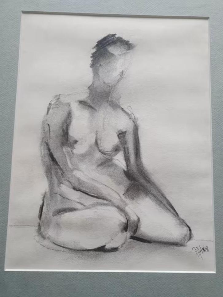 Tekening Marga Rol naakte vrouw, Antiek en Kunst, Kunst | Tekeningen en Foto's, Ophalen