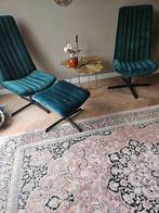 Draaibare fauteuils + draaibare voetenbank van  Goossens, Ophalen, 75 m² of meer, Groen, Tapijttegels