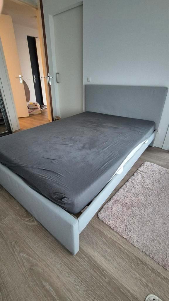 Ikea gladstad bed 140 x 200, Huis en Inrichting, Slaapkamer | Bedden, Gebruikt, Tweepersoons, 140 cm, Hout, Wit, Ophalen