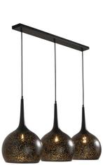 Hanglamp ARJEN 3L recht zwart, Huis en Inrichting, Lampen | Hanglampen, Nieuw, Ophalen of Verzenden, Metaal, 75 cm of meer