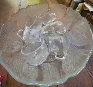 Glazen retro vintage punch bowl / schaal beschikbaar voor biedingen