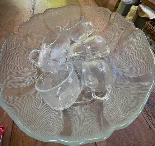 Glazen retro vintage punch bowl / schaal, Huis en Inrichting, Keuken | Servies, Zo goed als nieuw, Schaal of Schalen, Overige stijlen