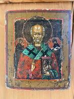 Russisch ikoontje ikoon, Heilige Nikolaas eind 18e eeuw, Antiek en Kunst, Ophalen of Verzenden