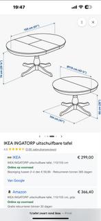 IKEA INGARP uitschuifbare eettafel - Zwart, Huis en Inrichting, Tafels | Eettafels, Overige materialen, 100 tot 150 cm, Rond, Ophalen of Verzenden