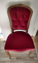 brocante barok stoel gecapitonneerd rood fluweel , Ophalen