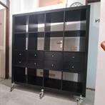 Ikea Kallax met lade inzet en wielen zwartbruin, Huis en Inrichting, Kasten | Wandmeubels, Ophalen, Gebruikt, 100 tot 150 cm, Minder dan 150 cm