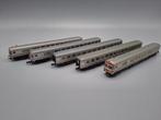 N spoor - 5 st. Fleischmann Silberlingen met 3 x stuurstand, Gebruikt, Wagon, Ophalen of Verzenden, Fleischmann