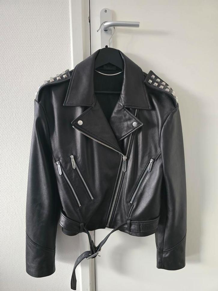 Just Cavalli leren jasje, Kleding | Dames, Jassen | Zomer, Nieuw, Maat 38/40 (M), Zwart, Ophalen of Verzenden