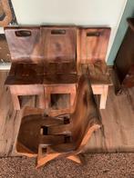 4 houten stoeltjes, Ophalen, Gebruikt, Bruin, Vier