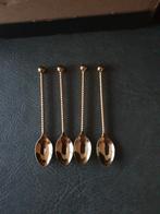 4 vergulde mokka lepeltjes, Ophalen, Rvs of Chroom