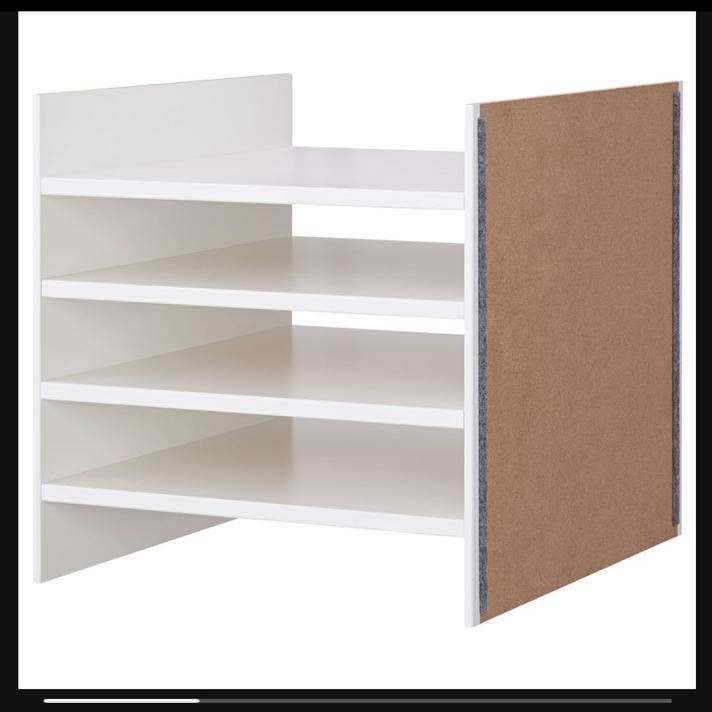 IKEA KALLAX inzet met 4 planken, wit, 33x33 cm, Huis en Inrichting, Woonaccessoires | Krantenbakken en Lectuurbakken, Zo goed als nieuw