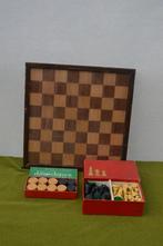Prachtig antiek houten schaakbord met aan beide kanten glas, Hobby en Vrije tijd, Gezelschapsspellen | Bordspellen, Een of twee spelers