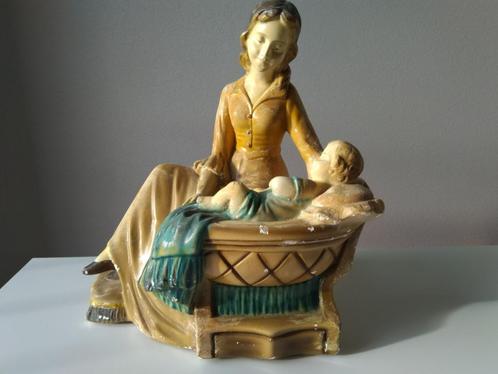 brocante beeld Maria en Jezus, Verzamelen, Religie, Gebruikt, Christendom | Katholiek, Beeld(je), Ophalen of Verzenden