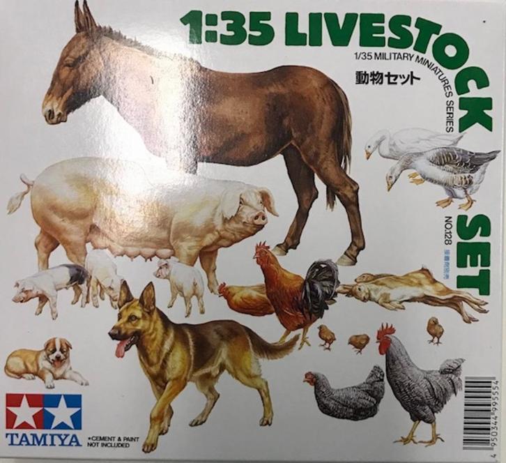 Coelianmodels, Tamiya 35128, Boerderij dieren, 1/35, € 10,99, Hobby en Vrije tijd, Modelbouw | Figuren en Diorama's, Nieuw, Figuur of Figuren