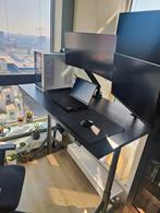 IKEA IDASEN electrisch zit/sta bureau zwart 160x80cm, Ophalen, In hoogte verstelbaar, Zo goed als nieuw