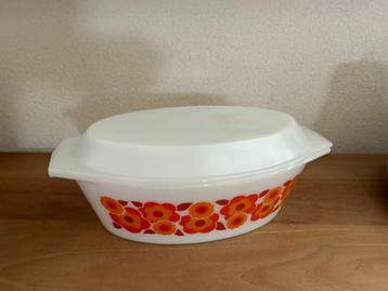 Acropal grote ovale retro dekschaal model Lotus oranje/rood  beschikbaar voor biedingen